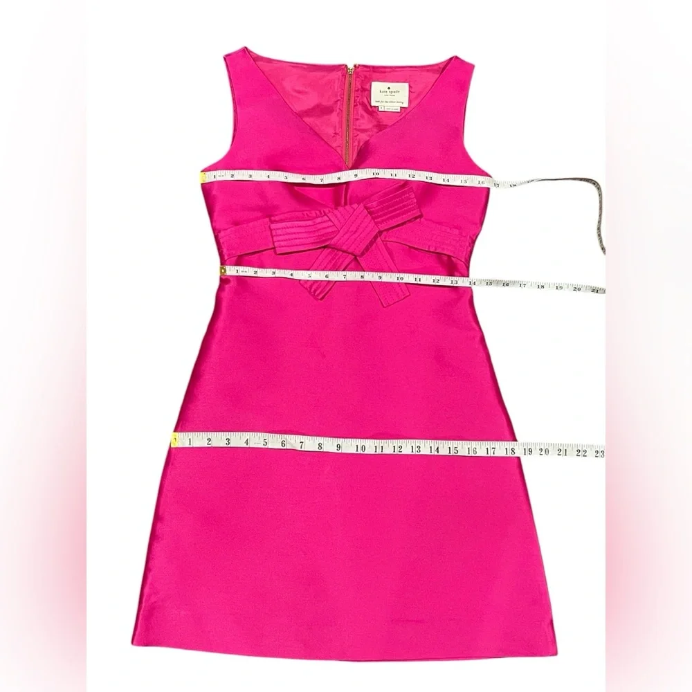 Kate Spade New York Dress Womens Origami A Line Pink Bow Size 2 - Picture 12 of 14
